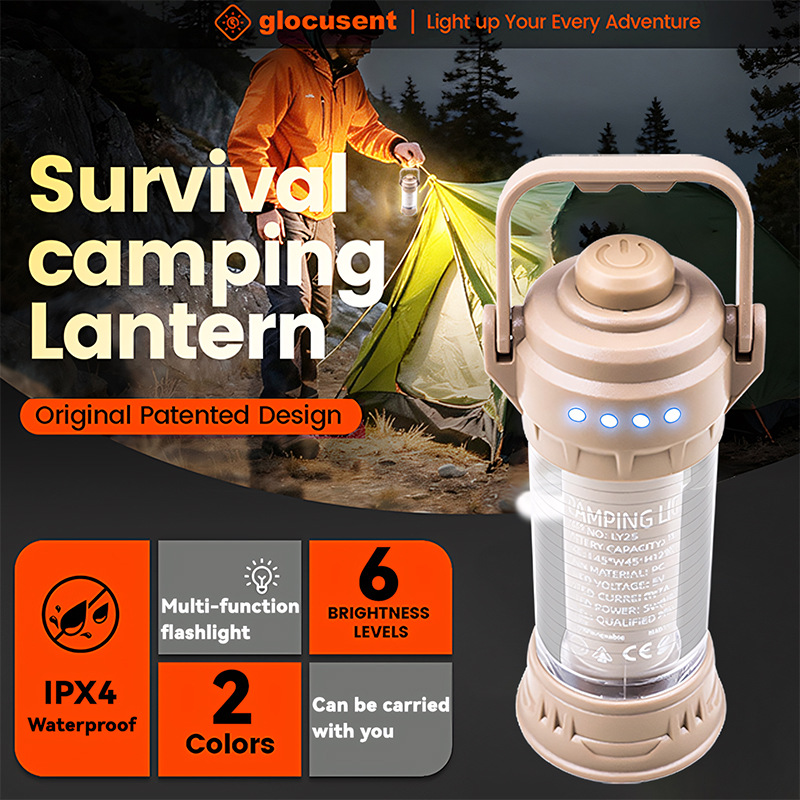 New LED Atmosphere Outdoor Camping Rechargeable Long Battery Life Tent Light Portable Flashlight_voghion.com