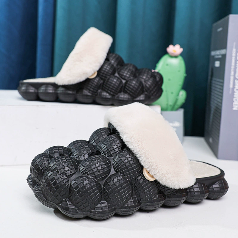 Зимние домашние Нескользящие хлопковые тапочки для пар, повседневная мужская верхняя одежда Baotou, простая одежда для навоза, хлопковая обувь на толстой подошве