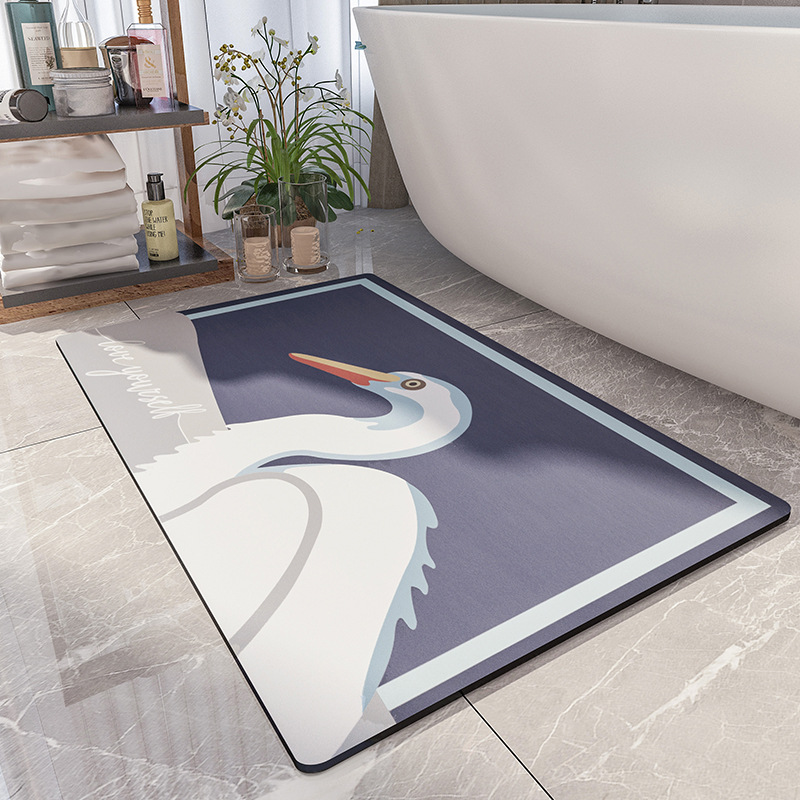 Cartoon bathroom quick-drying non-slip mat bathroom absorbent foot mat door mat home toilet door carpet bathroom floor mat
