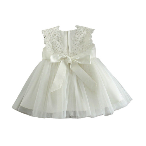 Spring and Autumn Girls Flower Girl Birthday Dress Children's Birthday Full Moon Stylish Soft Lace Princess Dress Infant Linked Trendy