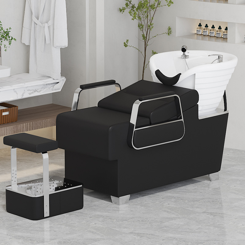 Fabricantes de camas de champú spot Peluquería minimalista moderna Peluquería medio cama de descarga de cama reclinable