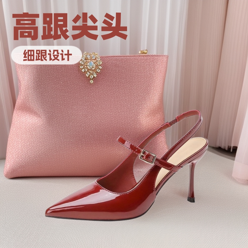 Black Sexy Pointed Toe High Heels for Women 2025 New Stiletto Heel One-Line Toe Sandals Versatile Back Hollow Shoes