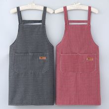 围裙厨房家用做饭棉布2025新款网红女餐饮专用定 制logo印字工作