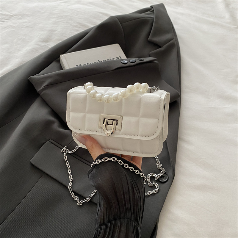 Elegante borsa a tracolla piccola a quadri per donna versatile_voghion.com