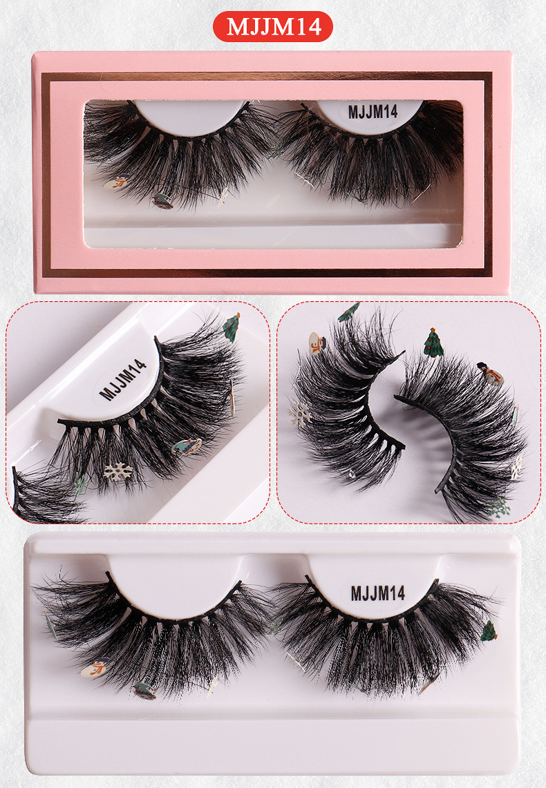 New Mink Hair False 1 Pair Powder Box Natural One Piece Eyelash false eyelashes_voghion.com