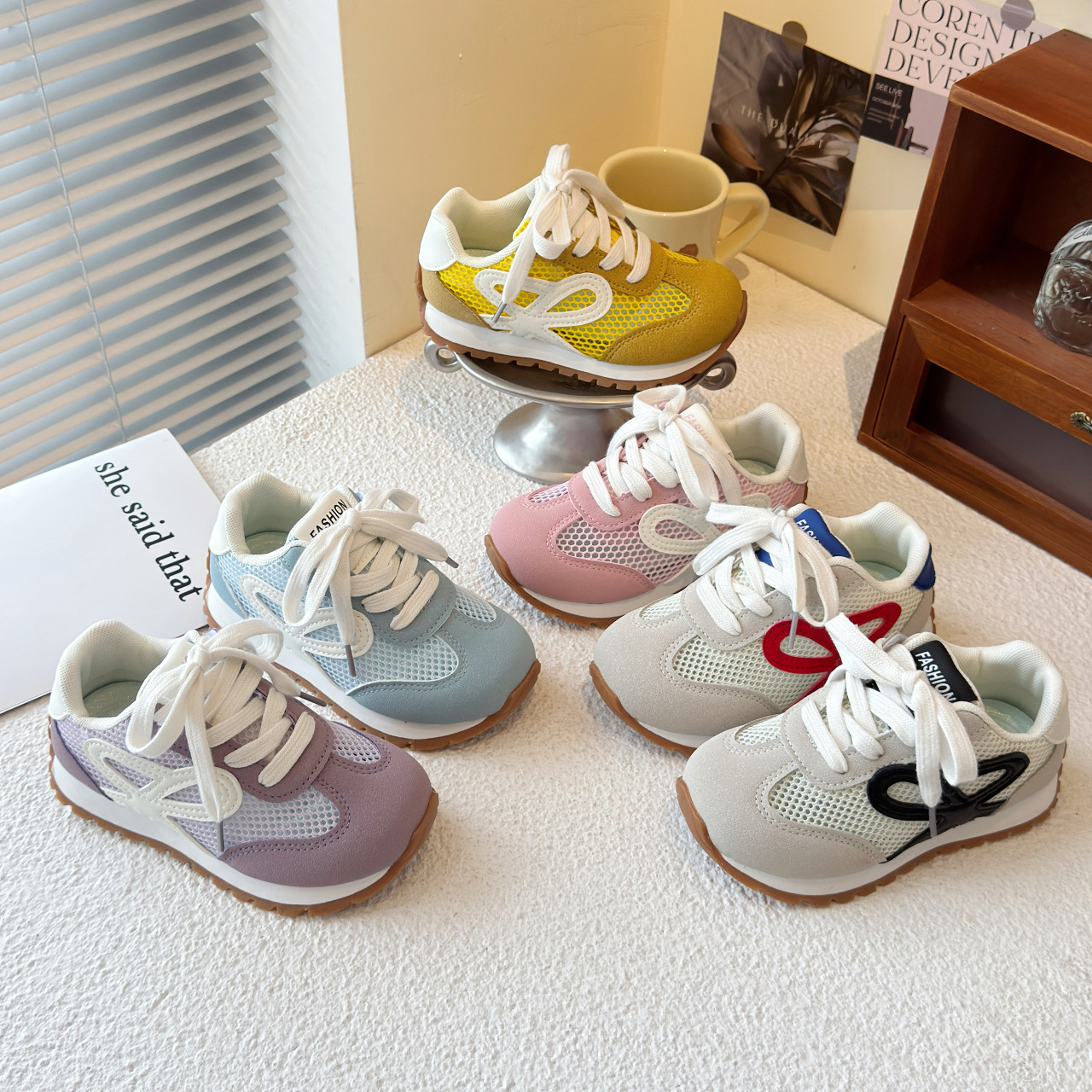 Children's Spring and Summer New Korean Style Sports Shoes Non-Slip Soft Sole Casual Girls' Dad Shoes Forrest Gump Shoes Wholesale 24-37