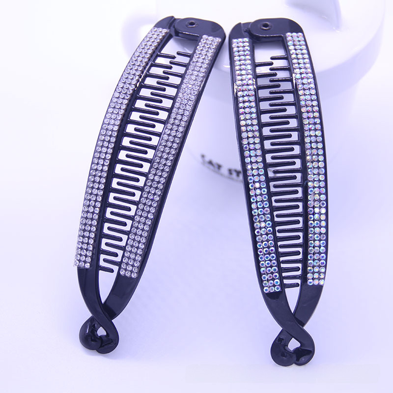 Barrette banane strass pour queue de cheval accessoire cheveux_voghion.com