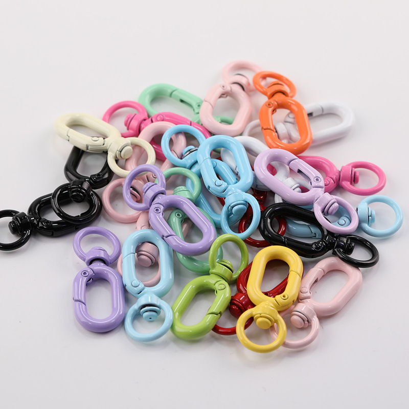 Colorful Painted U-Shaped Rotating Door Clasp Spring Buckle DIY Handmade Keychain Doll Hanging Buckle Material Small Accessories