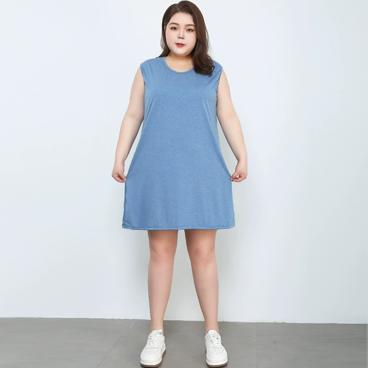 200 кг 300 кг плюс размер женский хлопковый жилет без рукавов юбка с ремешком юбка Толстая Домашняя одежда платье