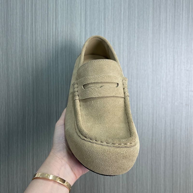 Aumentar la altura de los zapatos de base gruesa, Old Money Wind, retro cuero de veludo, zapatos casuales Muller para hombres, zapatos de viaje para hombres, zapatos Lefour para hombres.