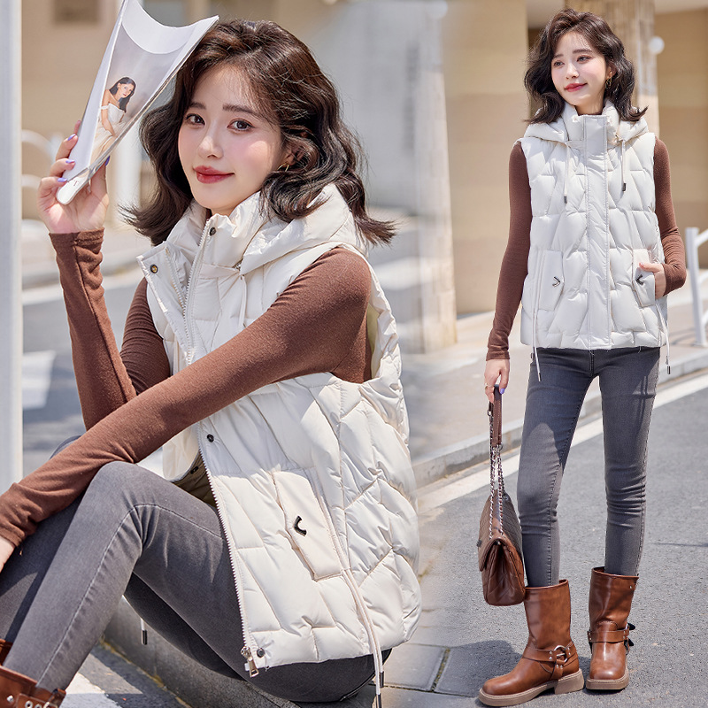 Gran chaleco de caballo para mujeres otoño-invierno 2025 nuevo chaleco de hombro pequeño chaleco de estilo coreano corto chaqueta de caballo para mujeres image 2