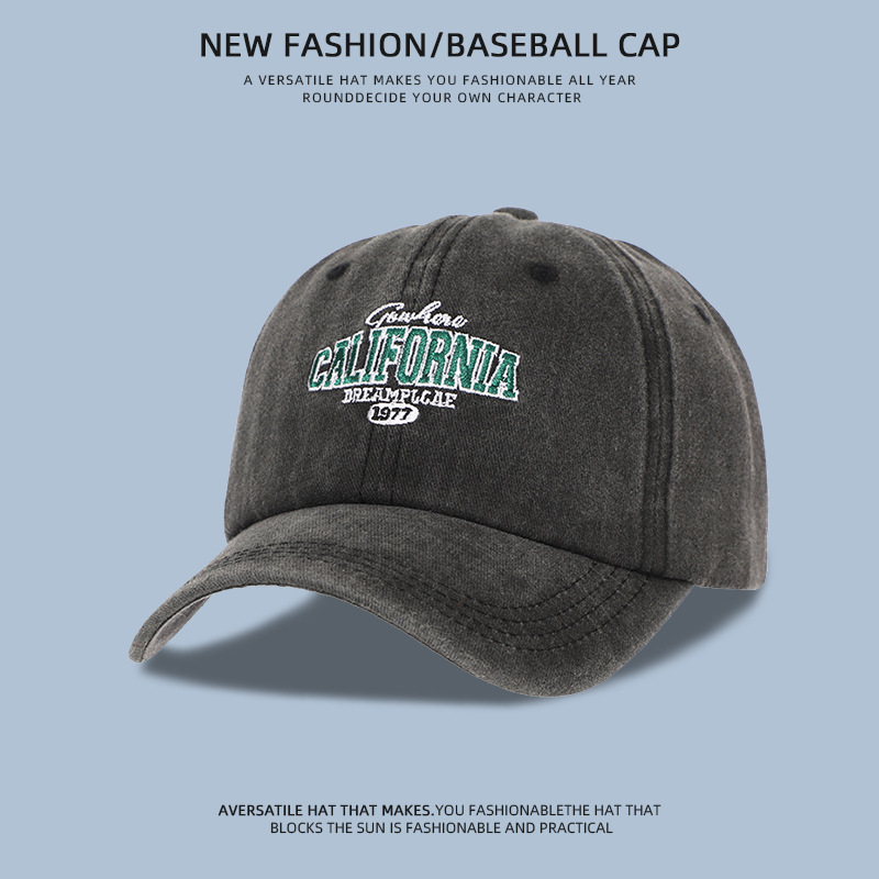 Sombrero de béisbol de algodón lavado transfronterizo retro bordado letras sombrero de sombrero nuevo lavado con agua hacer vieja sombrera de boca de pato de aire casual