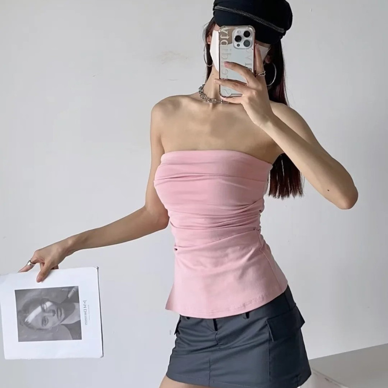 Summer Dopamine Spicy Girl Tube Top for Women, Summer Outerwear, Waist-Cinching, Versatile, New Style, Trendy and Stylish Summer Dopamine Spicy Girl Tube Top for Women, Summer Outerwear, Waist-Cinching, Versatile, New Style, Trendy and Stylish