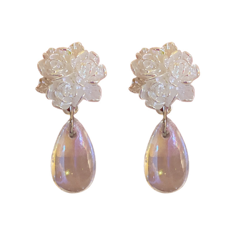 Fashion Transparent  Floral Ball Water Drop Shape Pearl Earrings display picture 7