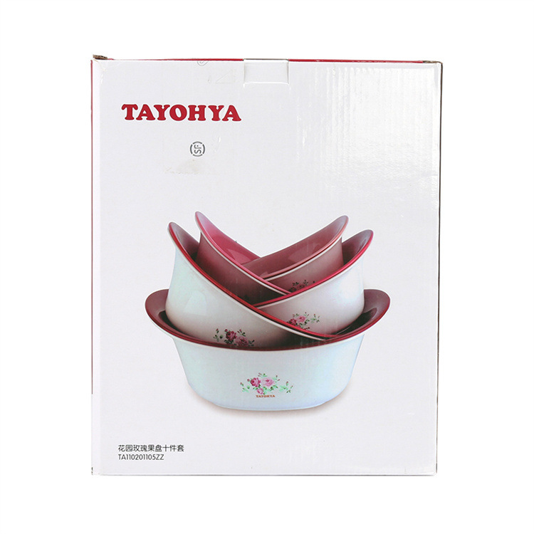 TAYOHYA花园玫瑰果盘十件套TA110201105ZZ家用厨房洗菜盆水果篮