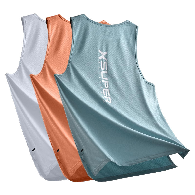 chaleco de baloncesto masculino acondicionamiento deportivo velocidad ropa seca entrenamiento de atletismo de verano camiseta de hielo sin mangas equipo de moda