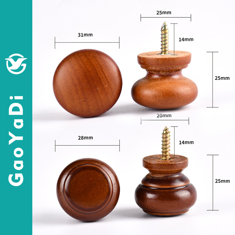 Accesorios para muebles de madera sólida manija armario cajón armario agujero único auto-tapping mango redondo color Mango en forma de hongo mango de madera