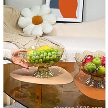 抖音热卖亚克力果盘玻璃晖质感水果盘零食碗家用坚果零食待客果盘
