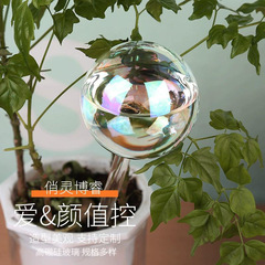 丸いボールに花を注ぐ器家庭用怠け者は花を注ぐ神器のアイデアレーザー青いガラスの丸い花を注ぐ器が必要です。