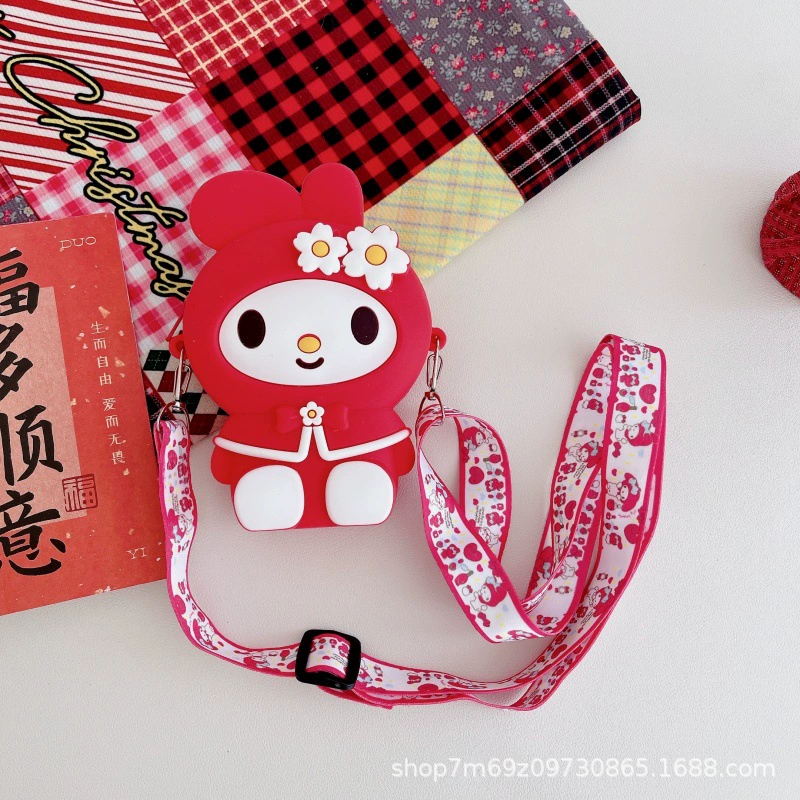 Children's bag, cartoon brand wallet, fashionable silicone shoulder bag