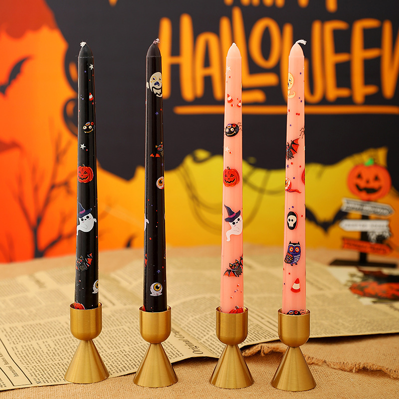 25 センチメートルクロスボーダーハロウィンカボチャゴーストプリントロングロッド無煙キャンドルパーティーパーティーハロウィン装飾小道具|undefined