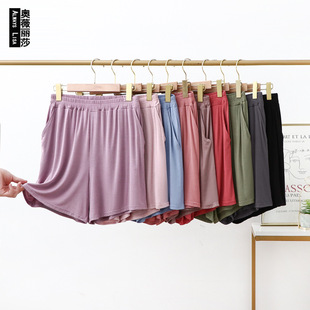 2022 Korean Style Modal Summer Outer Pocket Shorts Thin Household Pajama Pants Plus Size Loose Wide Leg Pants
