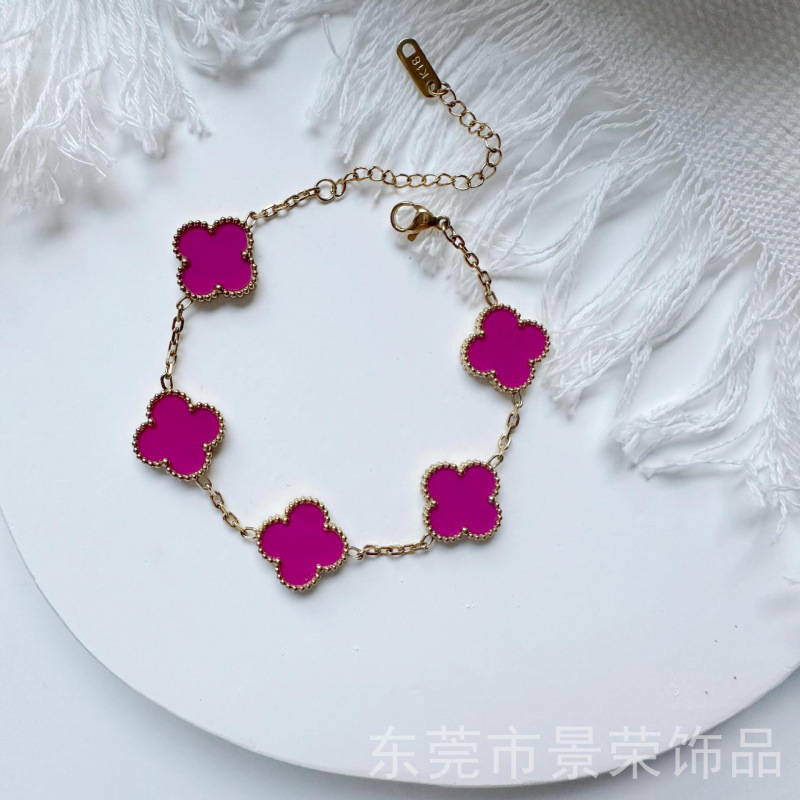15MM高バージョン四つ葉のクローバーチタン鋼イヤリング18K両面四つ葉のクローバー五花ネックレスブレスレットイヤリングリングマザーオブパール|undefined
