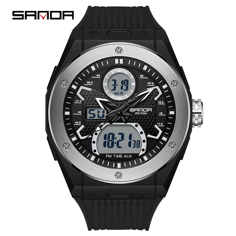 SANDA 3138 multifuncional a prueba de agua electrónica reloj deportivo alarma de sincronización reloj luminoso pulsera transfronteriza de comercio electrónico