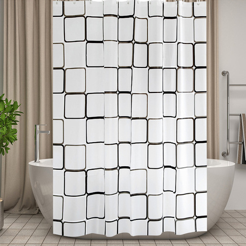 peva shower curtain partition curtain waterproof shower curtain mildew proof dry and wet separation bathroom curtain no punching shrink rod shower curtain set