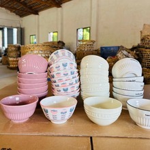 潮州陶瓷4.8寸碗北欧风米饭碗库存质量色釉碗饭碗尾货批发家用