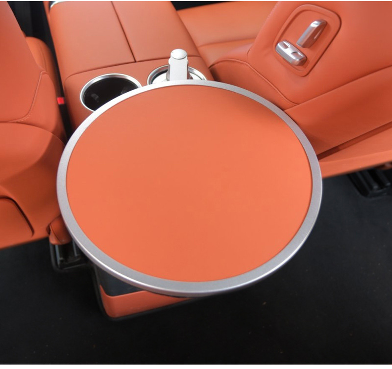 Car-Mounted Floating Round Table with Cup Holder, Suitable for Front and Rear Seats, for Drinking Tea and Working in the Car