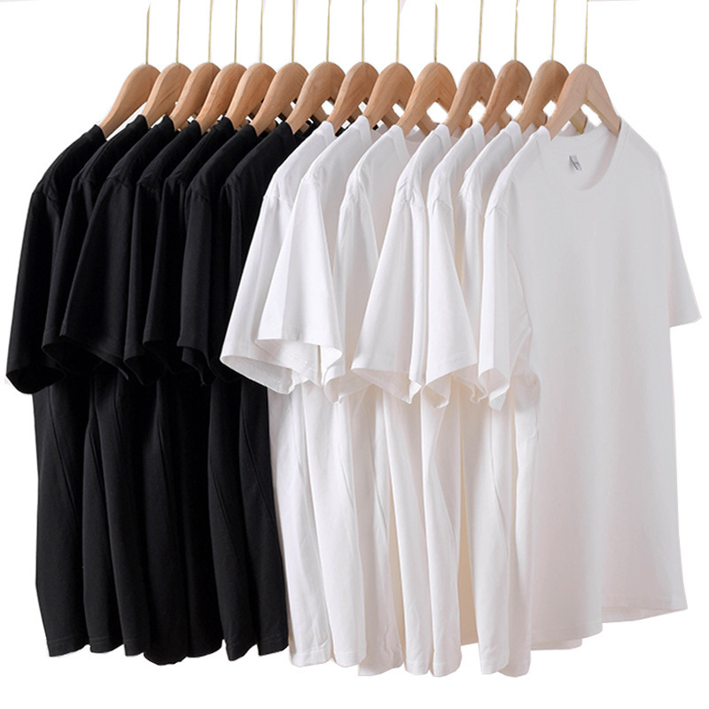 2026 Men's Pure Cotton Short-Sleeved White T-Shirt Men's Round Neck Loose Bottoming Shirt Jack Summer Sports Couple Sweatshirt