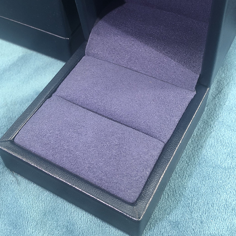 Azul marino piel de oveja caja de joyería de cuero de la pu joyería de moda embalaje caja de regalo caja de joyería ventas directas de la fábrica