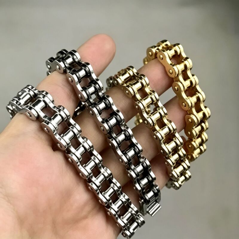 European and American style personalized bicycle chain bracelet for men, motorcycle style bike chain wristband, vintage punk niche accessory