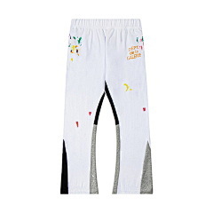 Orden exterior galería Departamento pintado a mano Splash-tinta costura cordón retro High Street casual sweatpants ligeramente estirar pantalones largos para hombres