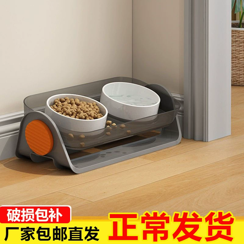 Миска для кошек, керамическая двойная миска, миска для кошачьего корма, миска для питьевой воды для кошек, миска для корма для собак, защищает шейный отдел позвоночника, высокая кошка Гарфилд, специальная миска с плоским лицом