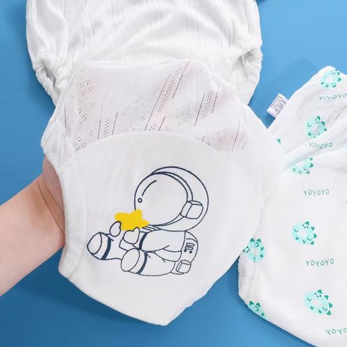 Summer training underwear, leak-proof, washable, waterproof, pure cotton baby diaper ring diaper, female baby male, summer hollow thin