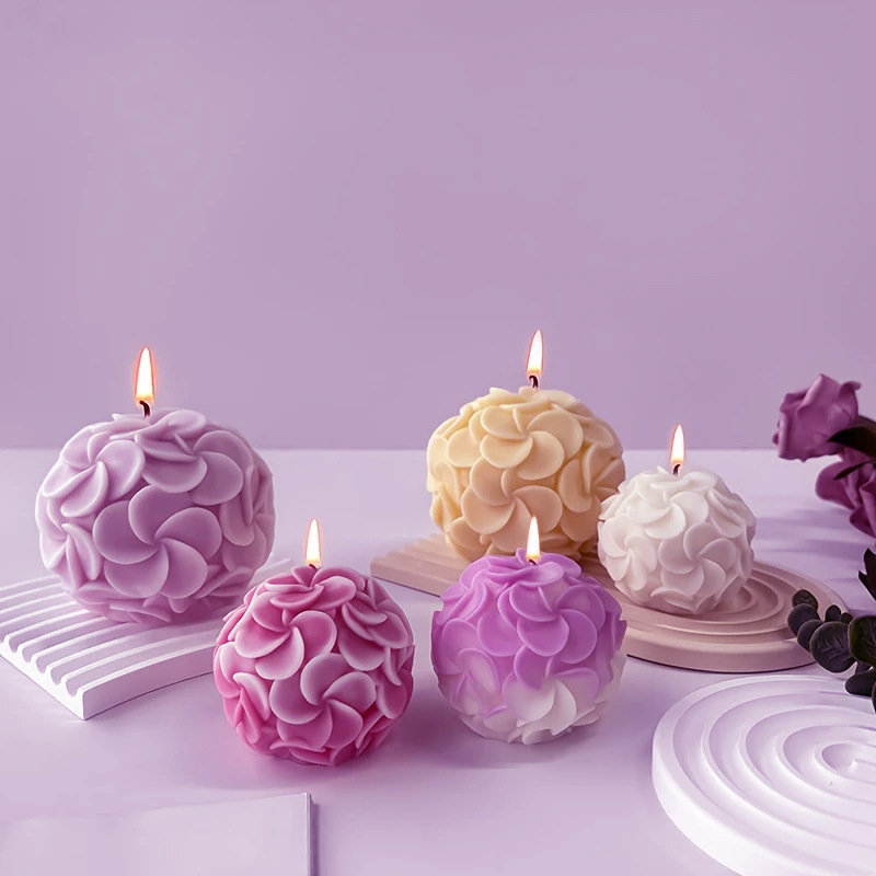 Bolas de flores molde DIY huevo flores hortenida hecha a mano jabón barra magnética adornos cristal goteo molde molde