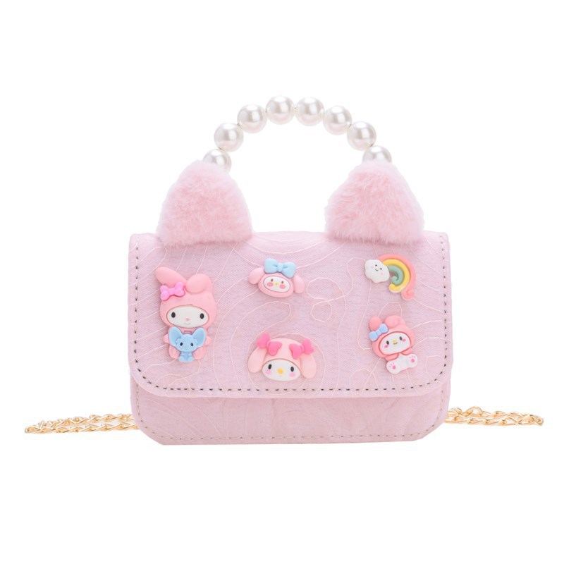 Nuevo bolso infantil súper lindo, niña pequeña, bolsa de perlas, chica encantadora, princesa encantadora, viento de encaje