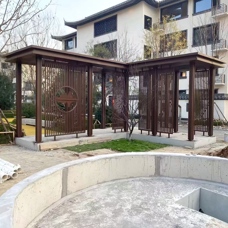 大型鋼構造金属製廊棚彫刻公園住宅用花棚涼亭屋外ステンレス製廊棚長廊|undefined