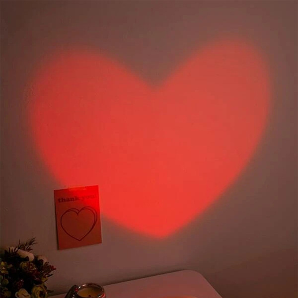 New sunset light heart projection night light