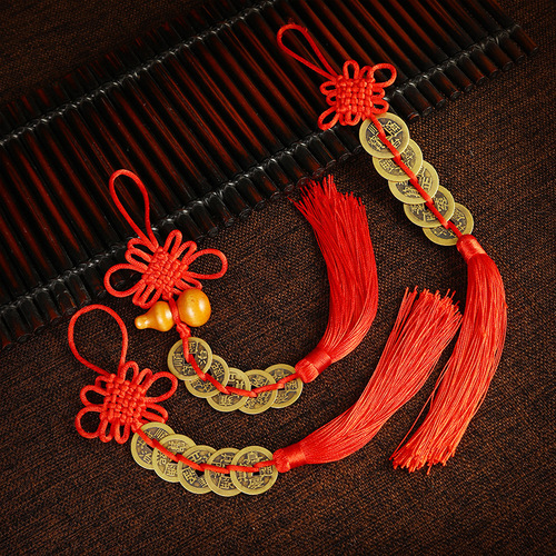 Copper gourd Five Emperors Coin wholesale Chinese Knot Five Emperors Coin gourd car pendant car hanging pendant tourist attraction street stall