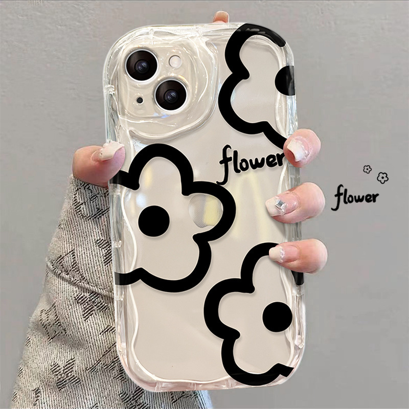 For Apple 16promax mobile phone case simple flower iPhone13 all-inclusive 14/12mini anti-drop xs/15 For Apple 16promax mobile phone case simple flower iPhone13 all-inclusive 14/12mini anti-drop xs/15