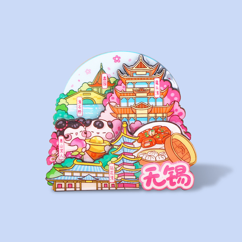 中国都市人気観光名所木製冷蔵庫マグネットカスタマイズされた文化的で創造的な北京パンダ diy マグネット強力な吸引|undefined