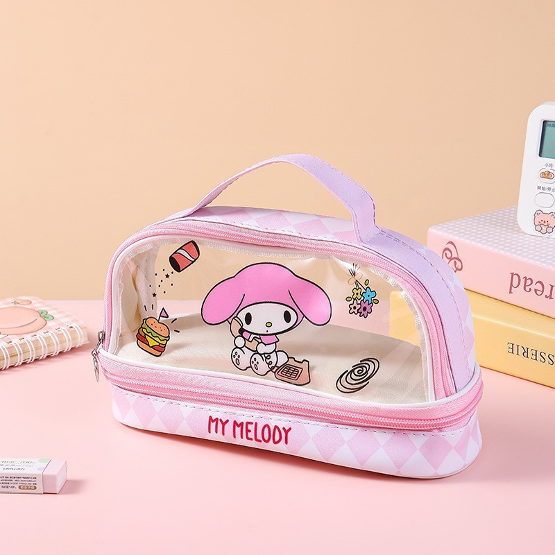 Caso de lápiz de gran capacidad de dibujos animados estudiante al por mayor caja de lápiz Portátil Bolsa de almacenamiento lindo simple bolsa de cosméticos caja de papelería