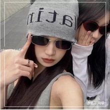 复古金丝窄框小墨镜女韩版高级感网红同款男潮眼镜港风个性太阳镜