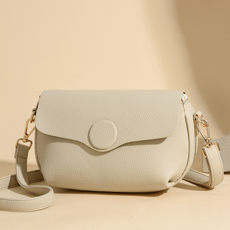 2024 new crossbody simple versatile cowhide women's spring and summer large capacity soft leather flip shoulder bag_voghion.com