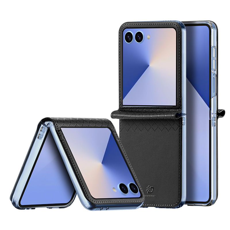 Adecuado para Samsung Zflip7 funda plegable para teléfono móvil con pantalla al por mayor Funda protectora todo incluido de moda de cuero PU funda trasera integrada