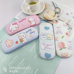 Factory direct new glasses box wholesale Korean cartoon men and women students small fresh print logo
