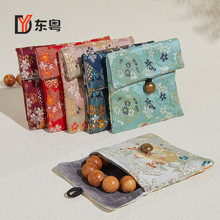 石榴花复古首饰绒布袋金银手镯戒指珍珠项链首饰品收纳袋跨境现货